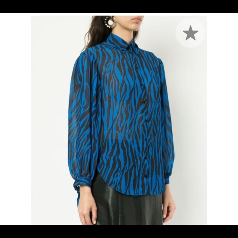 NWOT Robert Rodriguez-Zebra Print Georgette Shirt